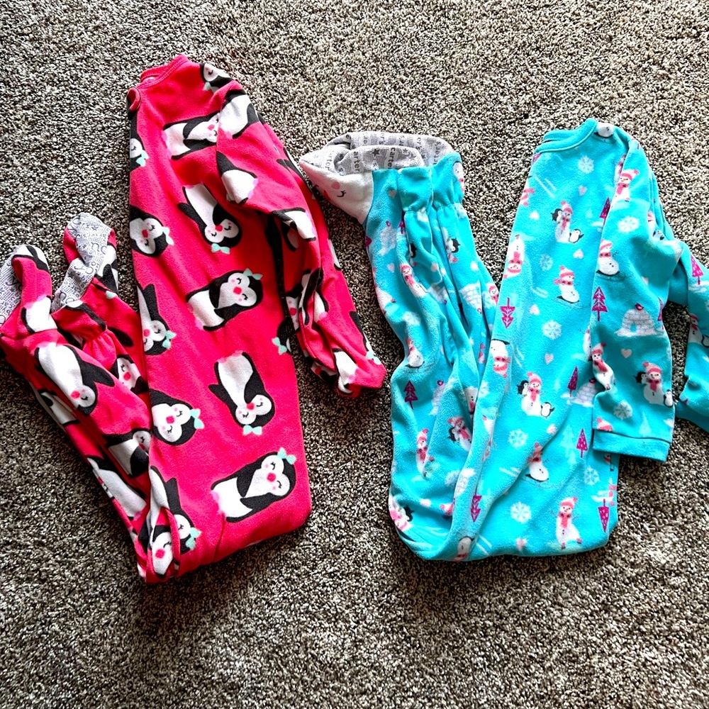 Girls Fleece footed sleepers